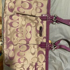 Purple and Tan Coach Purse.